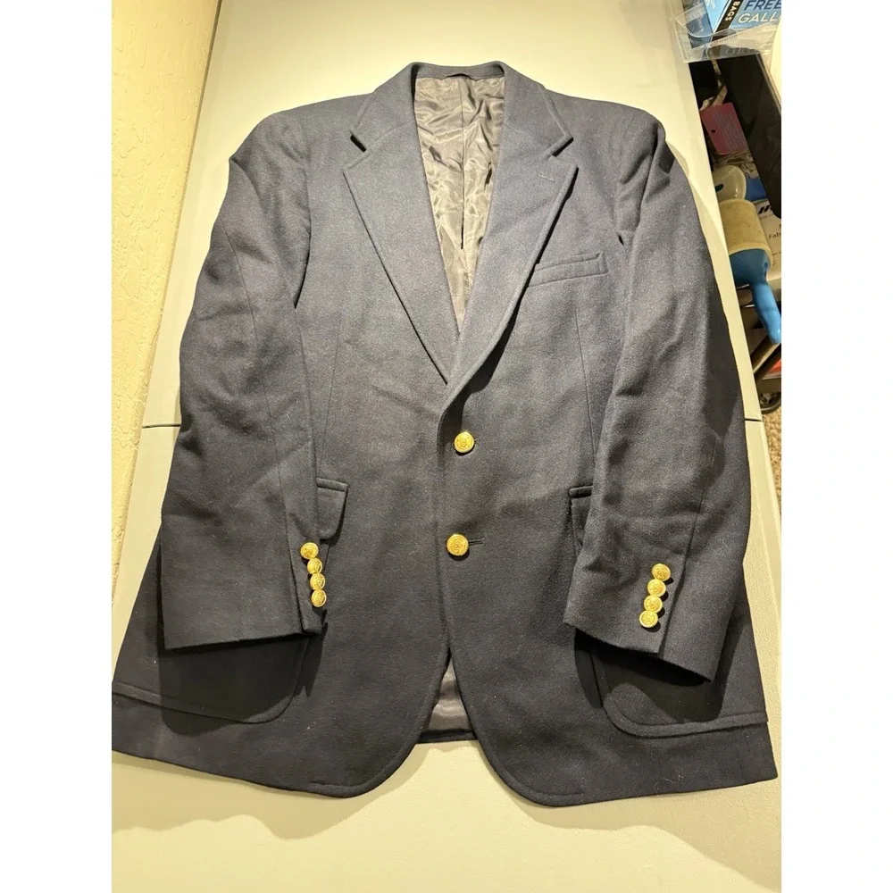 Vintage‎ Polo University Club Ralph Lauren Navy Blazer Jacket Gold Buttons 42R